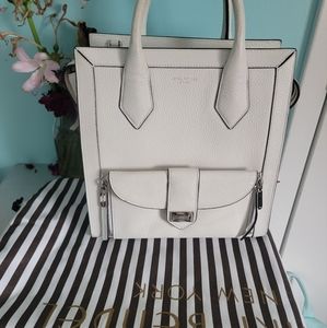 Henri Bendel white leather back pack purse